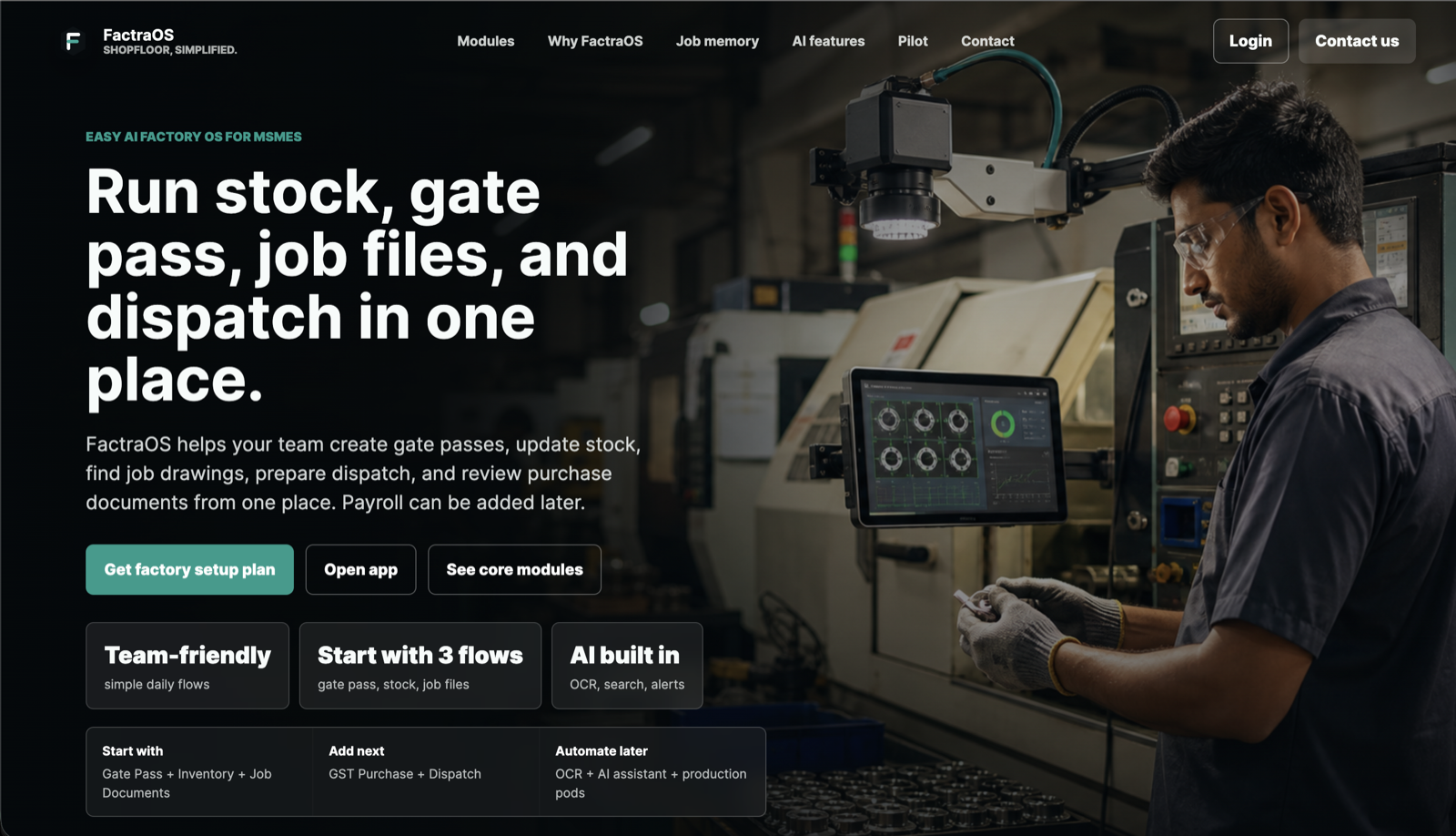 FactraOS factory operations platform
